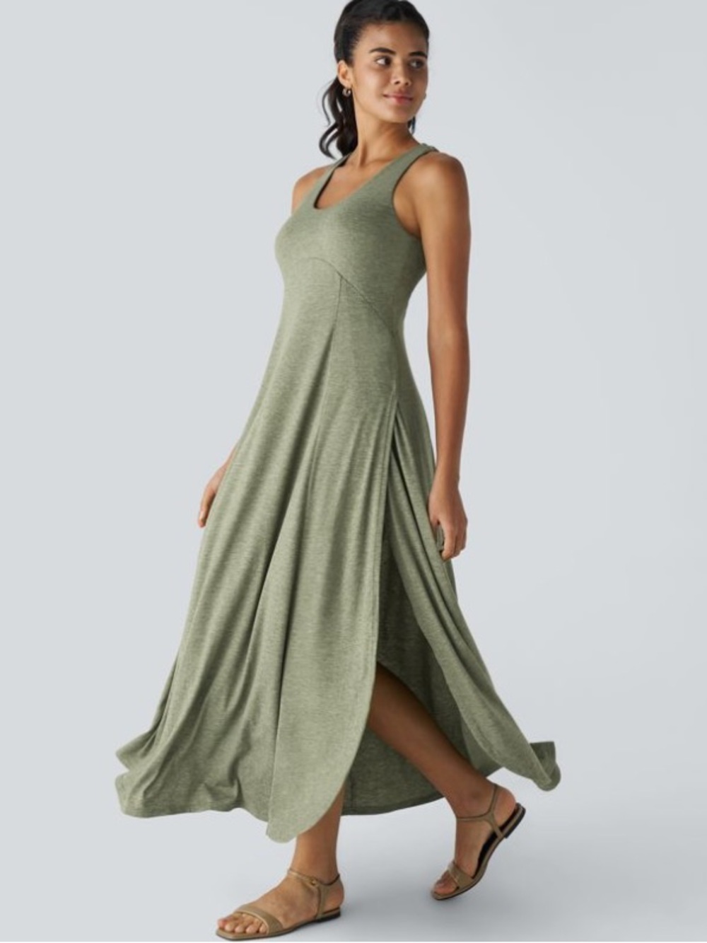 NWOT-HALARA - U Neck Flowy Maxi Casual Tank Dress - size small women